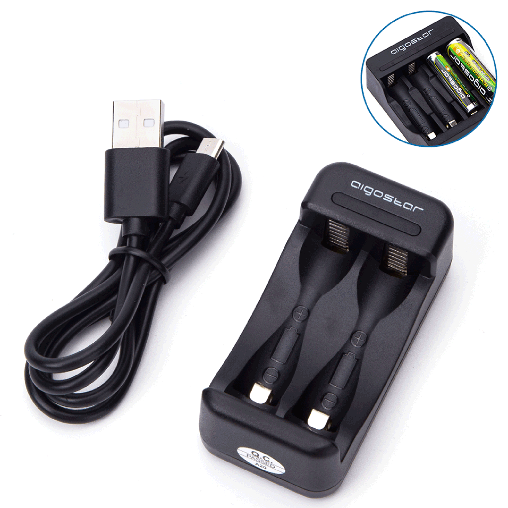 Aigostar Batterijlader 2 (AA/AAA) Zwart