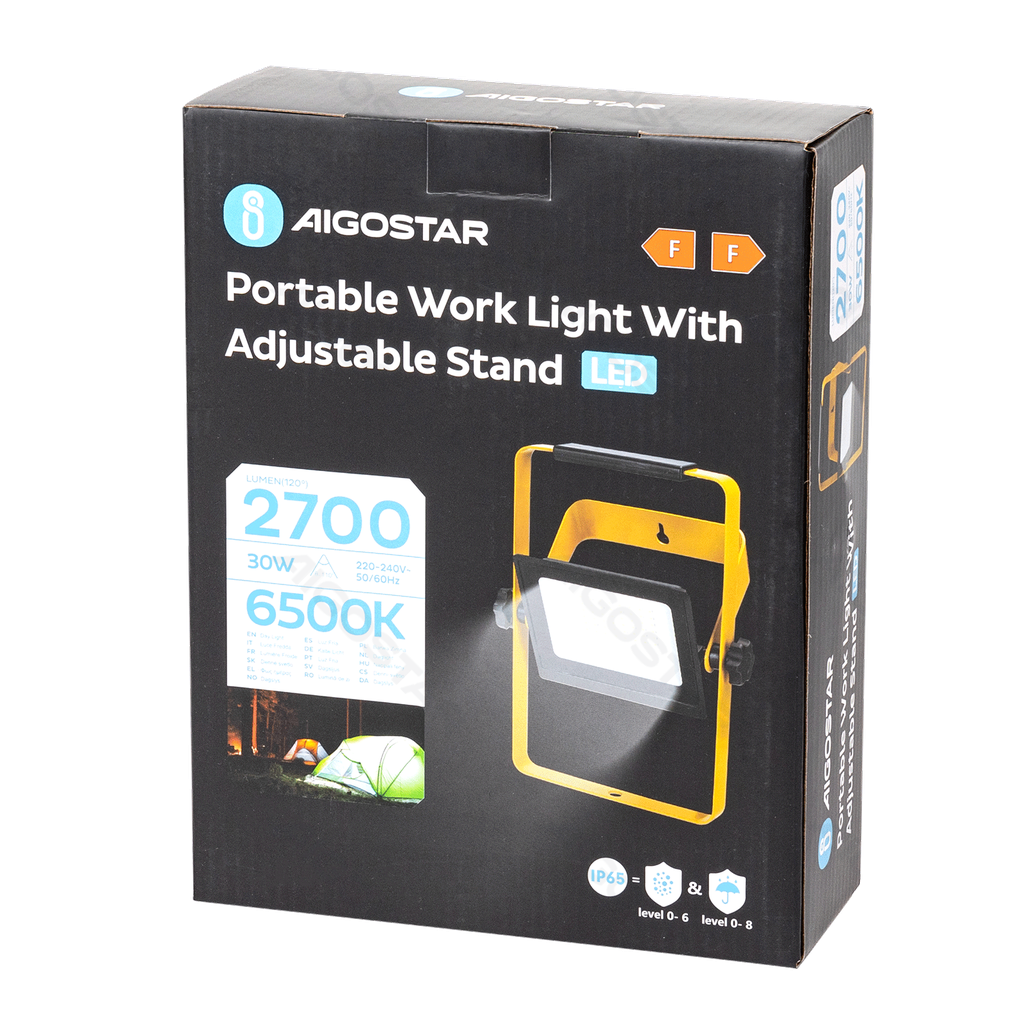 Draagbare werklamp 30W 6500K 1,8m netsnoer