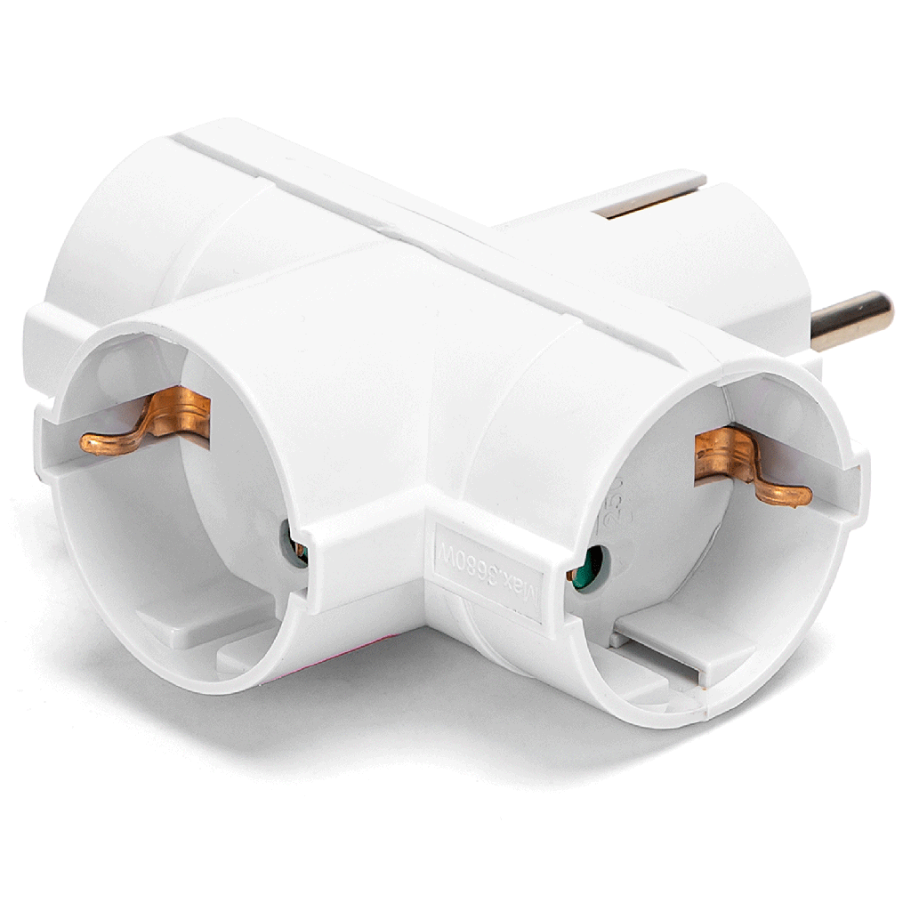 [B20102R5U] Aigostar Duitse stopcontactsplitter 1 naar 3 16A kolom