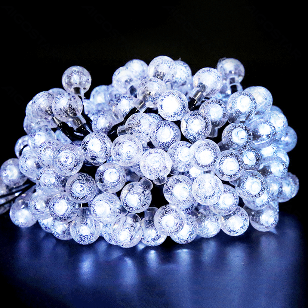 [B10201JE6] Aigostar Bubbellichtstrook op zonne-energie Koud wit 2m+10m