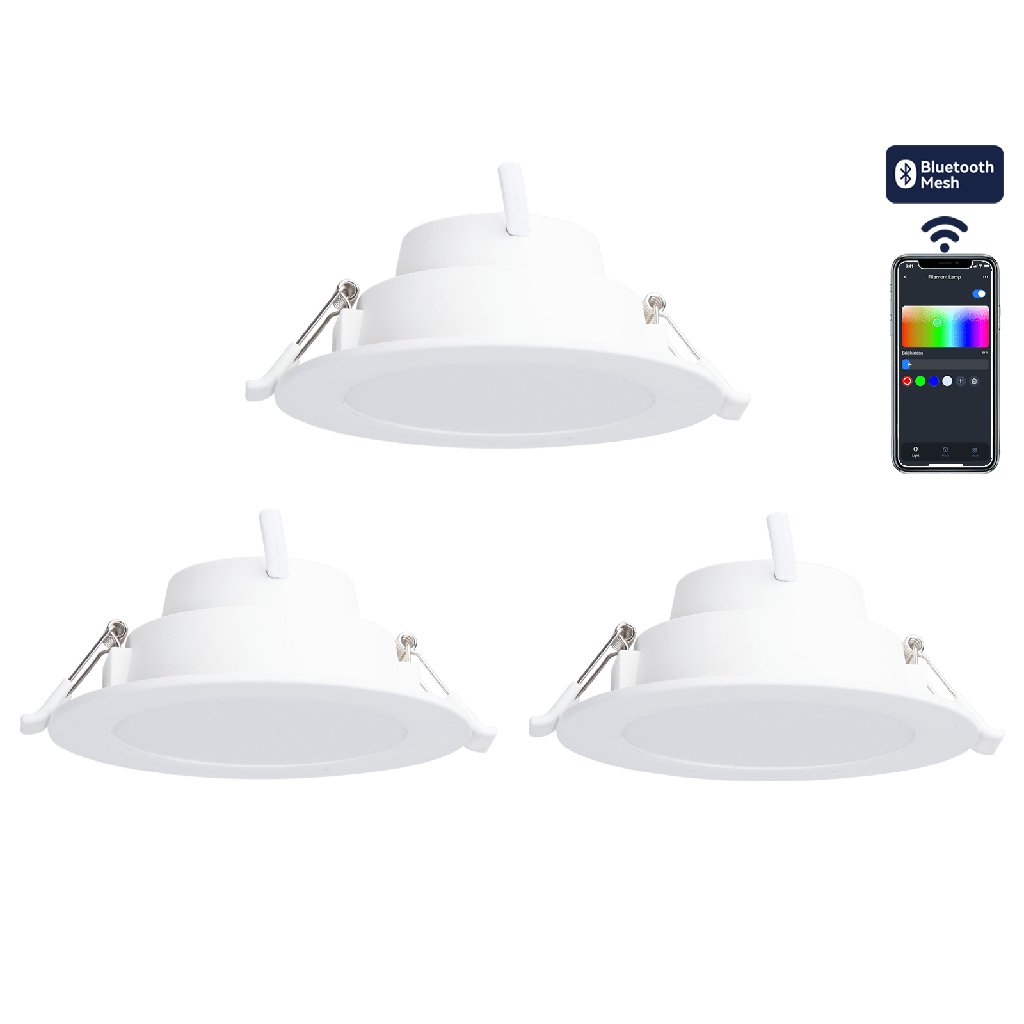 [S10304R7G] Downlight mince avec bluetooth mesh 6W RGB+CCT 3pcs