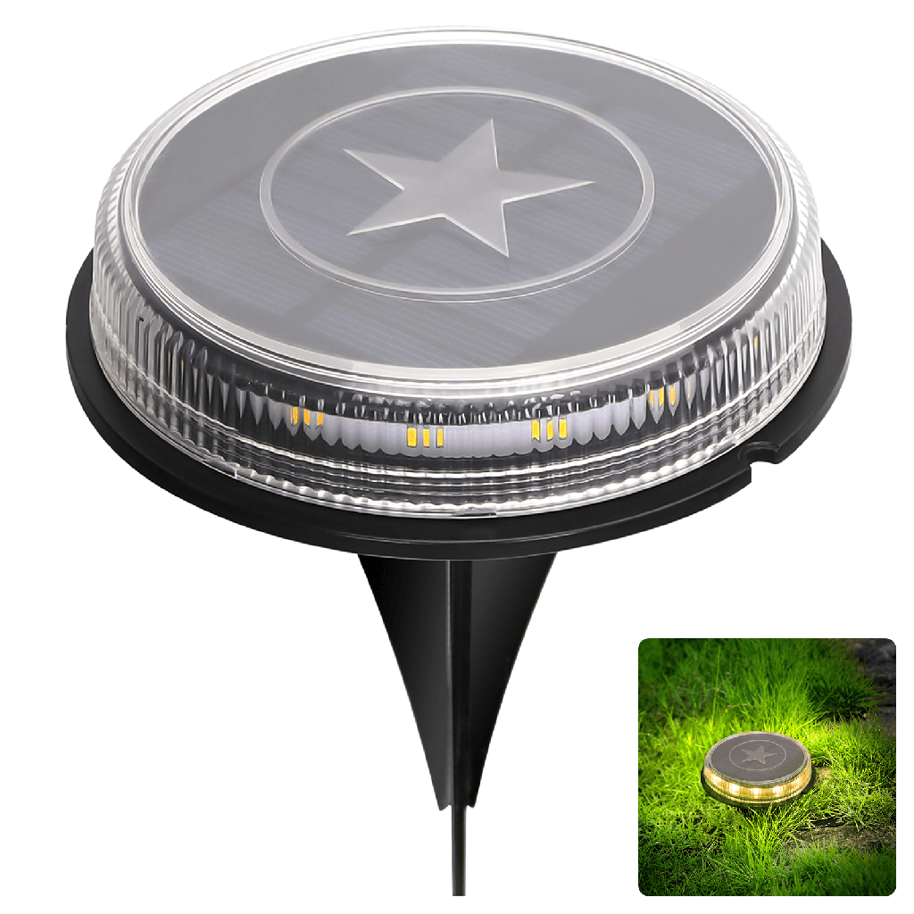 Solarbetriebene LED-Rasenleuchte 3200K