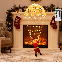 4AA Batterij Lichtsnoer Kerstman Parachute Warm Wit IP44 Binnen/Buiten