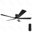Ceiling fan with lamp 52 inch 5 blades 6 speeds black