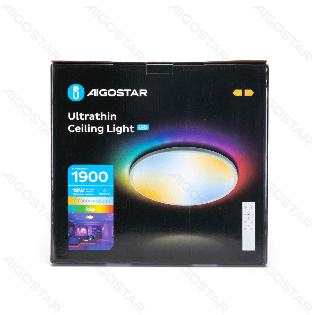 [B10303IO0] Plafonnier LED ultrafin 18W RGB+CCT