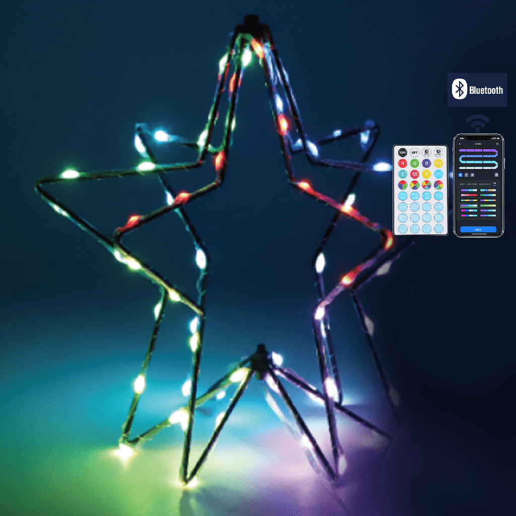 3D pentagram of light strips with USB RGBIC 5m+30cm