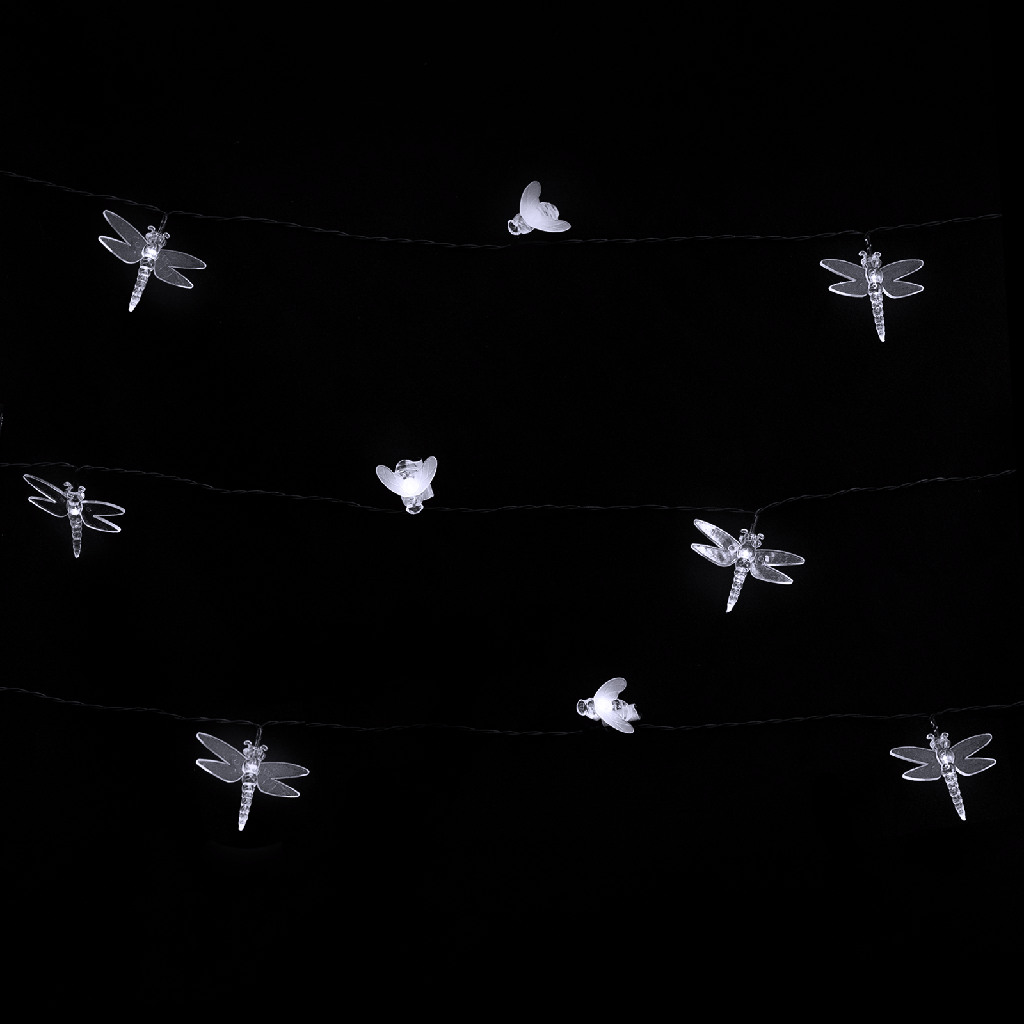 Licht met libellen en bijen op zonne-energie Koud wit 10m