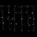 Flache solarbetriebene Eiszapfen-Lichtleiste Kaltweiß 3m+5m*0,4m 25 Streifen