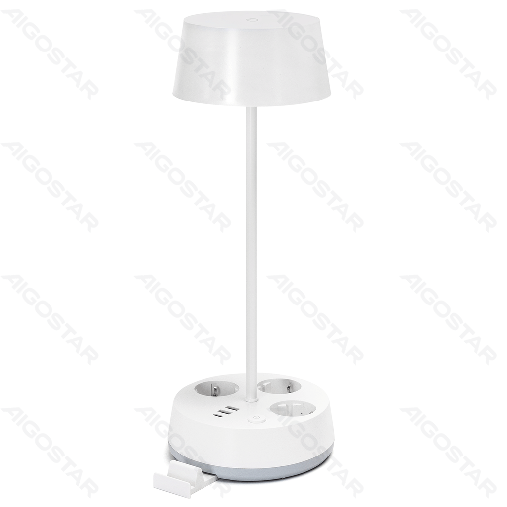 LED Table lamp German socket USB PC&Copper White 4.6W