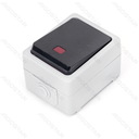 Interrupteur allemand en saillie 1 point lumineux Gris