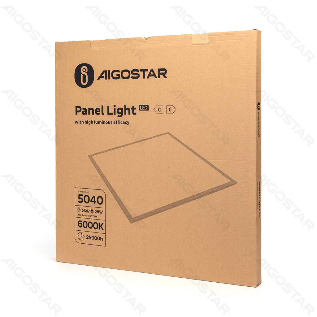 [B10406N4F] Aigostar LED Paneelverlichting Back-lit Daglicht Wit 28W 62x62cm