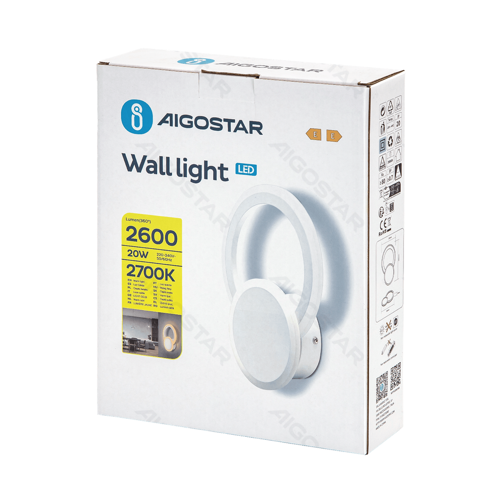 Aigostar Wandlamp van 2700K uit ijzer & acryl