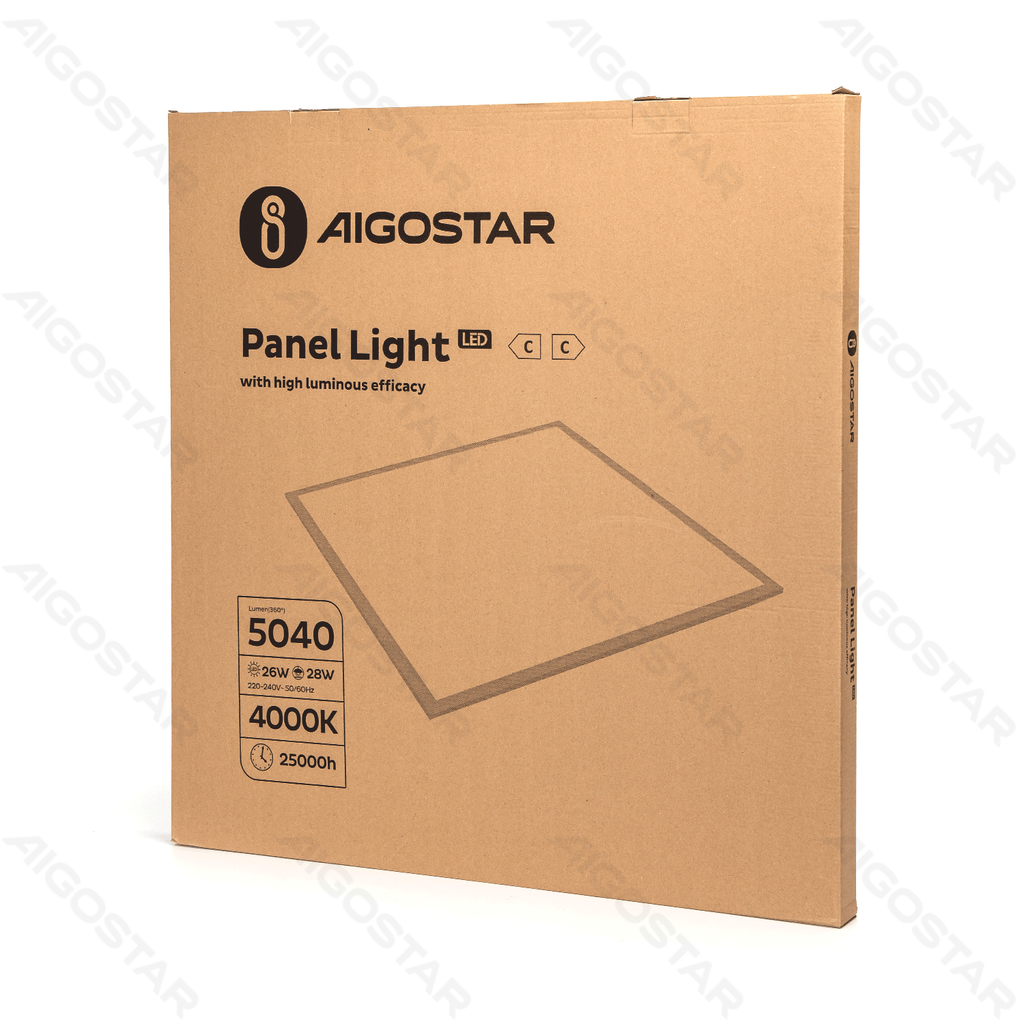 [B10406N4E] Panneau lumineux LED rétro-éclairé lumière naturelle blanc 28W 62x62cm