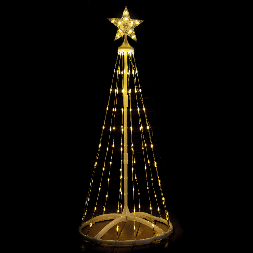 [B10303K6F] Lampe de décoration de sapin de Noël conique basse tension Blanc chaud 1.5m IP44 Intérieur/Extérieur