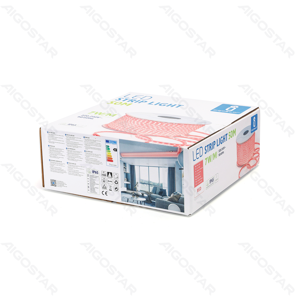 Aigostar Geïntegreerd Circuit LED Lichtstrip 2835-120 Rood 50m 8mm