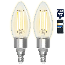 Slimme gloeilamp C35 CCT (2 STUKS)(WIFI + bluebooth)