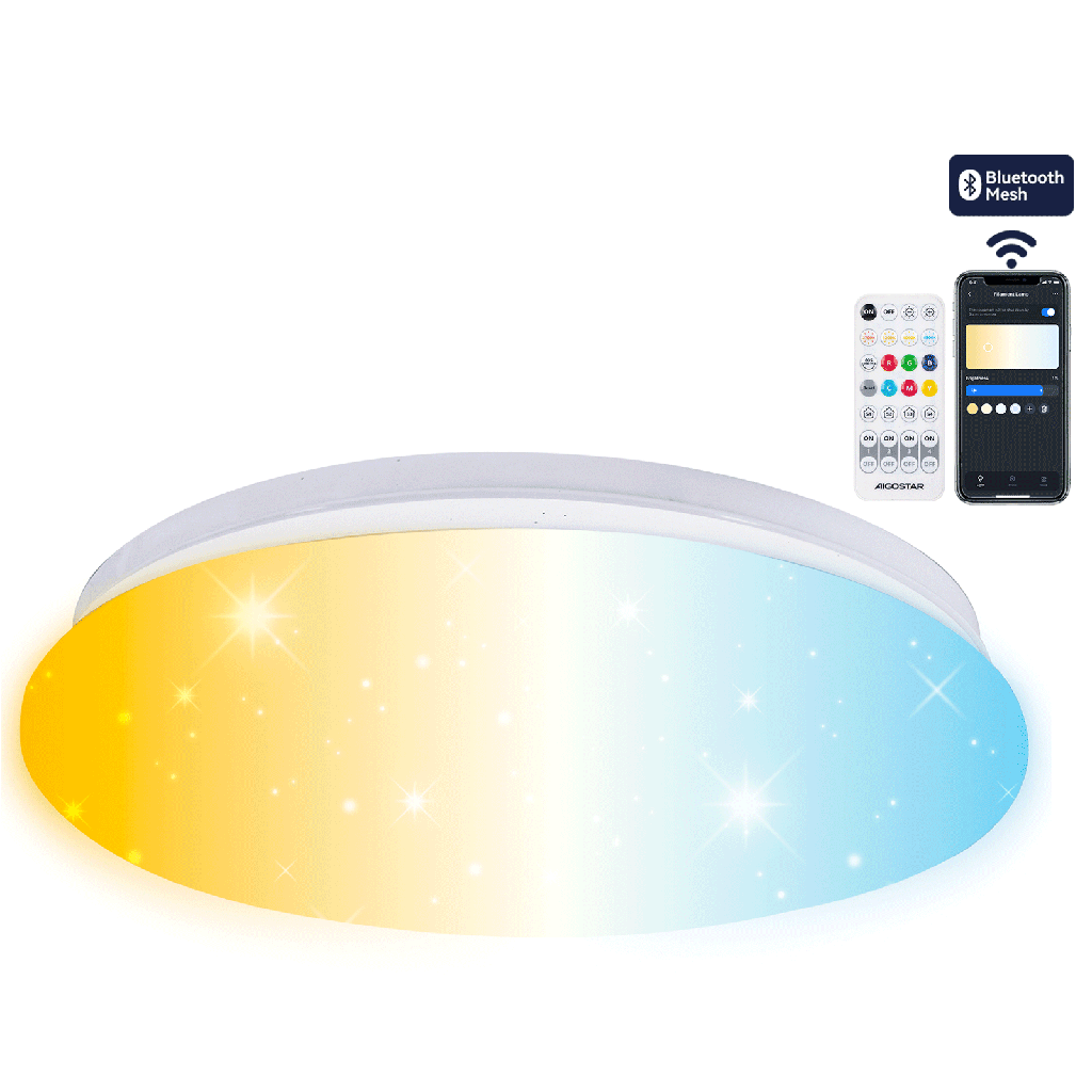 [S10303NB8] Intelligente Deckenleuchte mit Bluetooth-Gitter 18W CCT