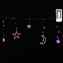 Aigostar Serieel verbindbare laagspanning Ijspegel Wave met maan en ster RGBY 3m+3m*0,6m 12 snoeren 12 strips IP44 Binnen/Buiten
