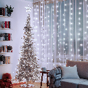 3AA Batterie-Vorhang-Lichterkette flach, Kaltes Weißt, 2m*2m 10 Streifen ,IP44, Innenbereich&Außenbereich