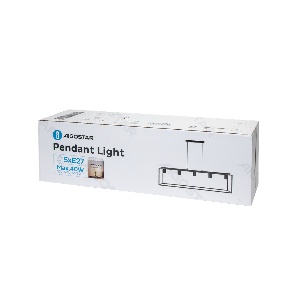 Aigostar 5-weg metalen hanglamp E27