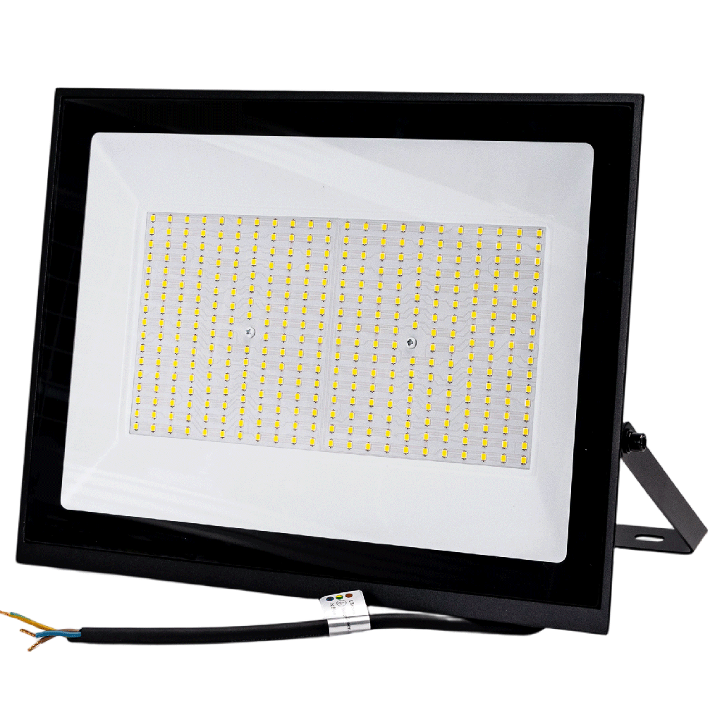 LED Flutlicht Glasschirm Schwarz 200W 4000K 25cm