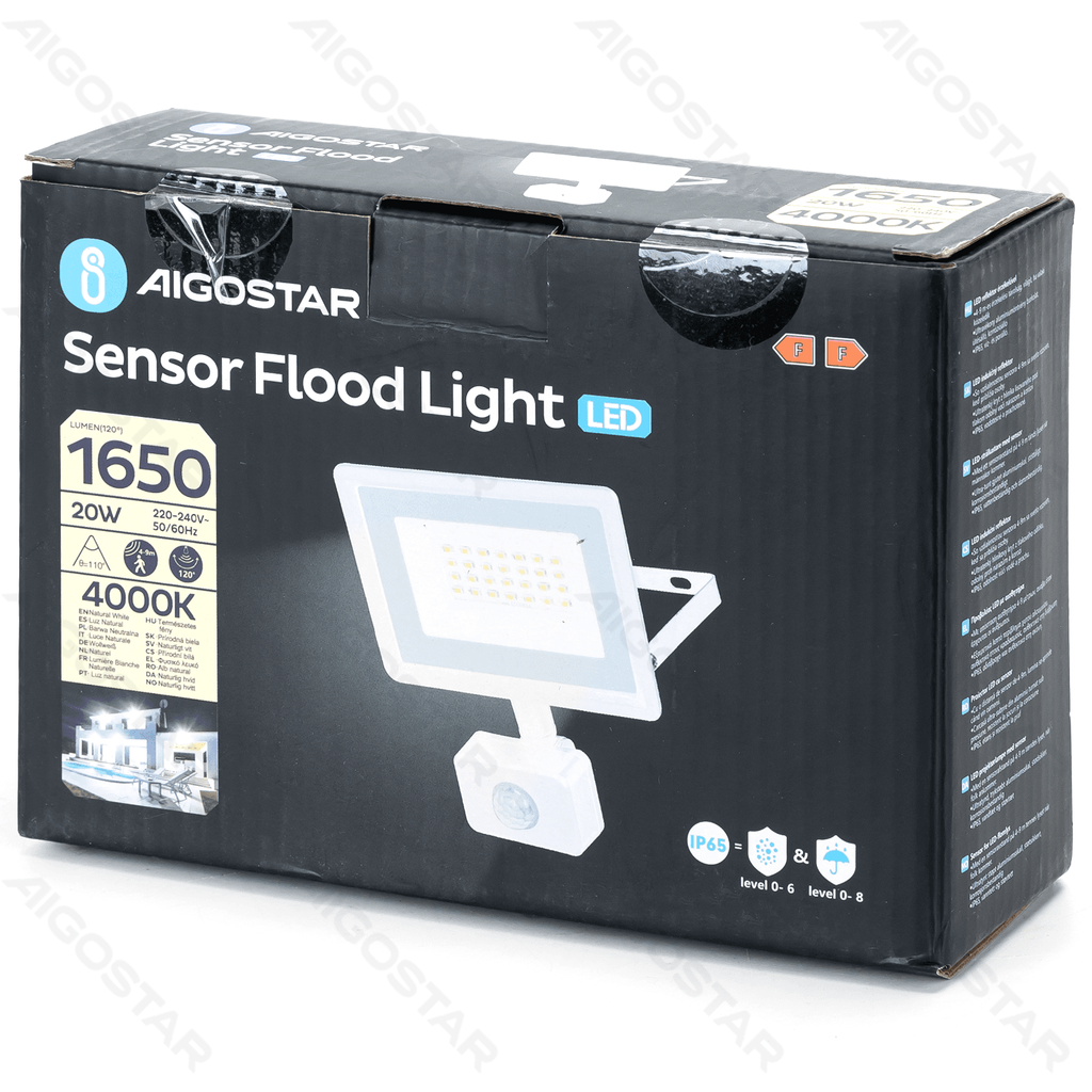 [B102023JC] Aigostar LED-breedstraler met sensor 20W 4000K wit