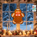 Aigostar 3AA Muziekdoos Raamdecoratie Gingerbread Man IP44 Binnen/Buiten