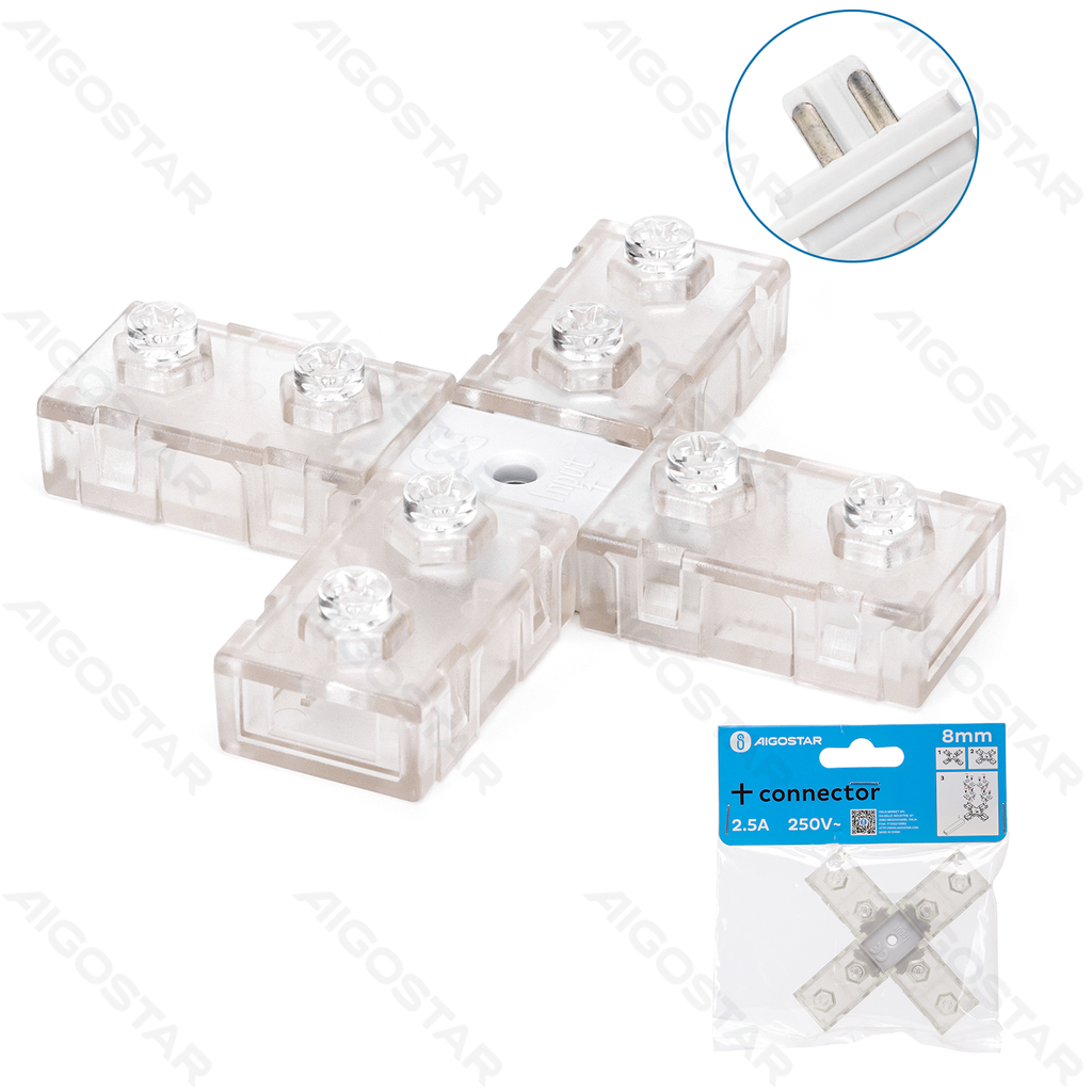[B10303HU5] Circuit intégré Bande lumineuse LED 2835 Connecteur croisé 8mm