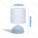 Aigostar Tafellamp Keramiek Wit/blauw met stoffen lampenkap (zonder lichtbron) E14