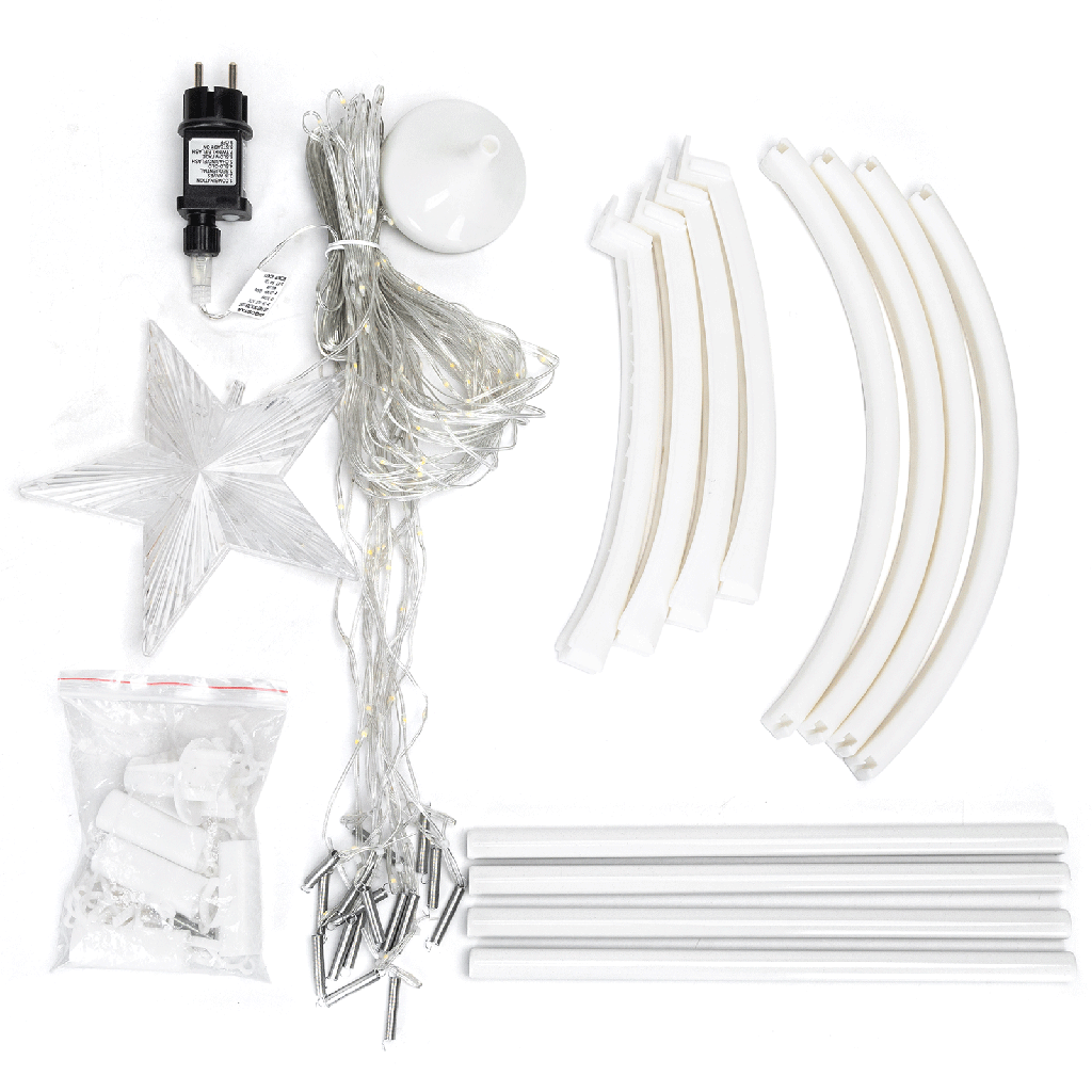 Aigostar Kegelvormige kerstboomdecoratielamp met laag voltage Koud wit 1,5m IP44 Binnen/Buiten