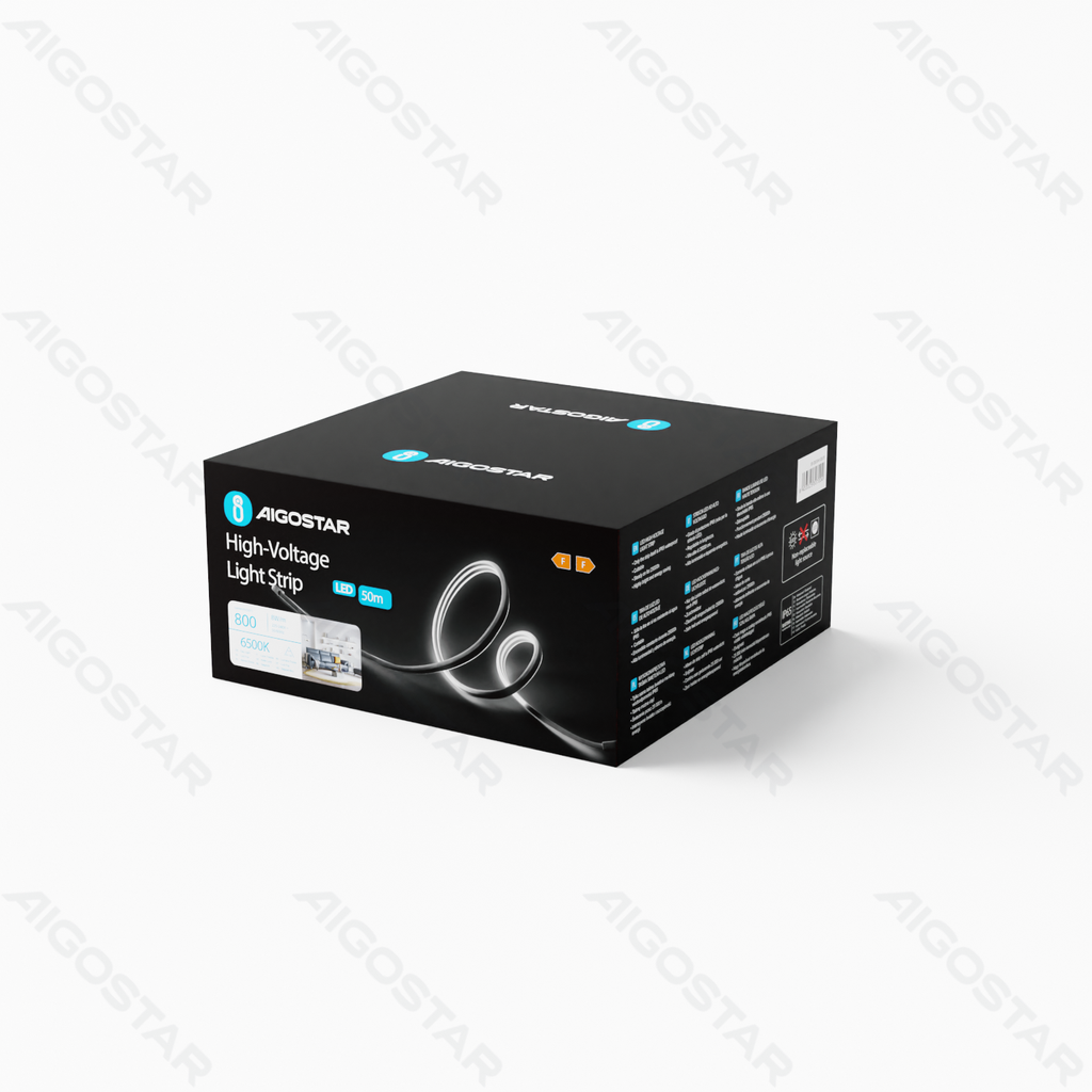 [B10302K9K] Neon LED Strip 230VAC 8*16 met draad 50m 6mm 6500k