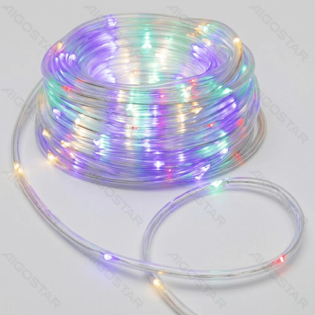 [B10303K9F] Aigostar Lichtstrookbuis van -Φ5mm op zonne-energie RGBY 2m+10m