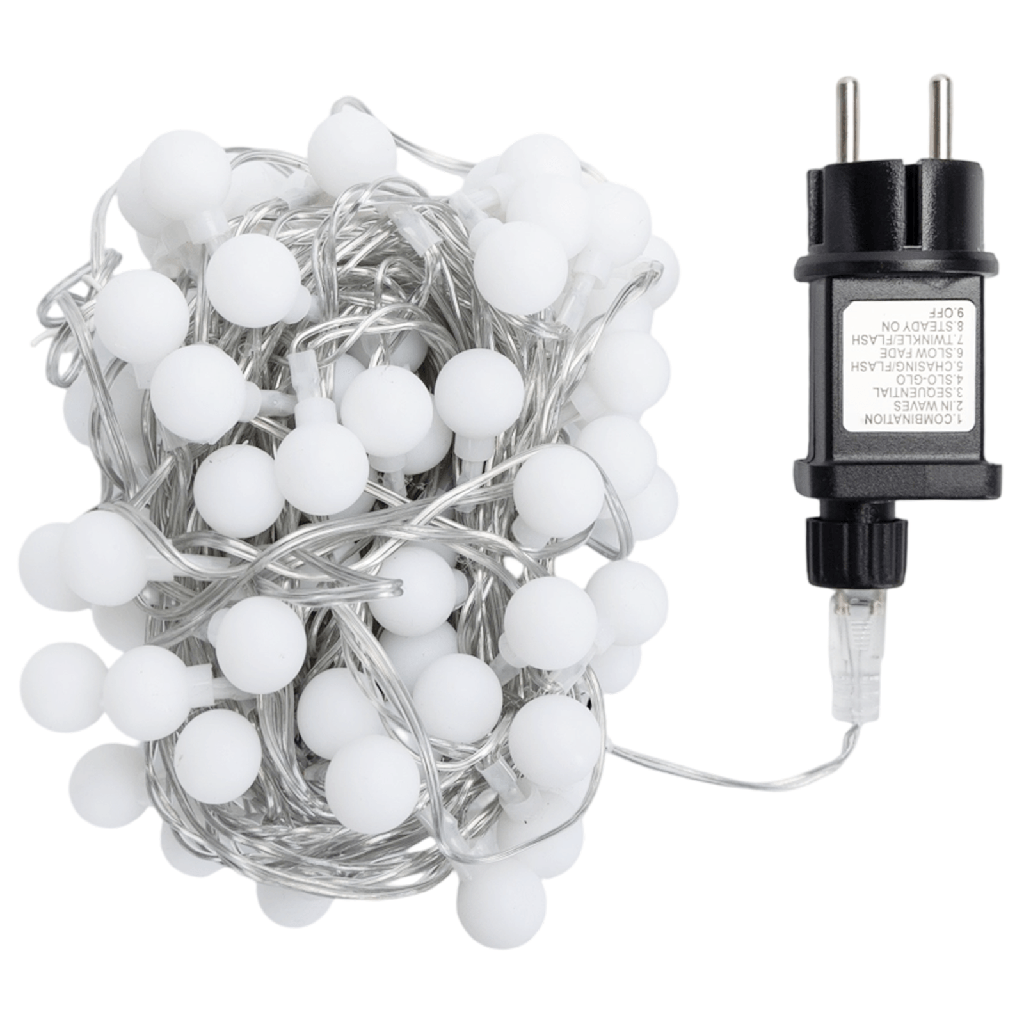 [B103031RL] Niedervolt-Milchbirnen-Lichterkette, Warmes Weiß, 10m ,IP44, Innenbereich&Außenbereich