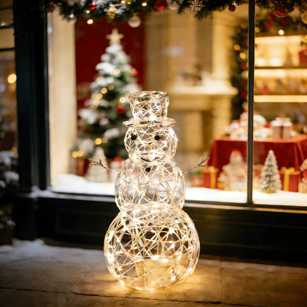Bonhomme de neige acrylique basse tension, Blanc chaude, 0.6m ,IP44, Intérieur&Extérieur