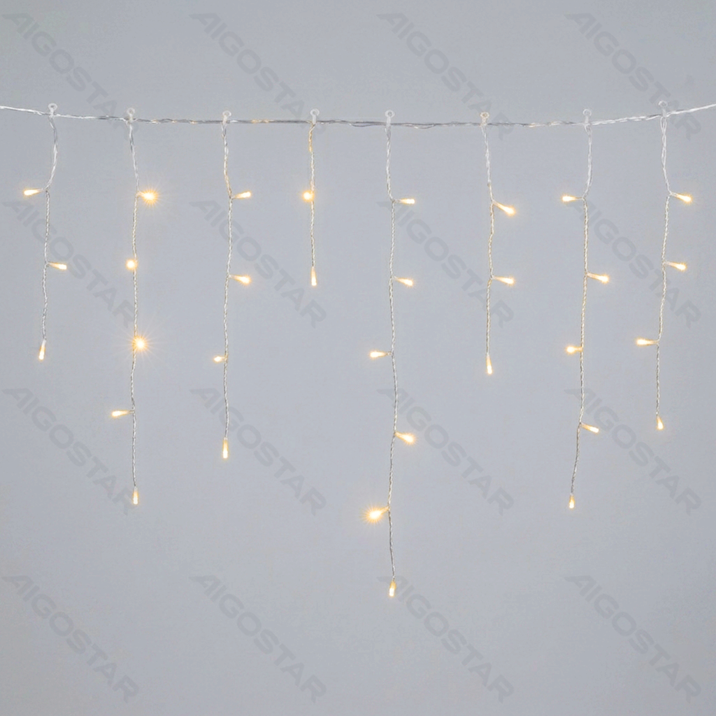 [B103031QM] Aigostar Platte ijspegellichtstrook (golvend) met laag voltage Warm wit 15m*0.6m IP44 Binnen/Buiten 75 strips