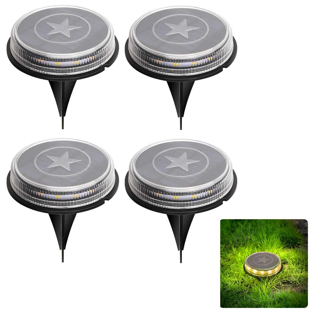 LED Solar Lawn Lights (4 pcs) 3200K