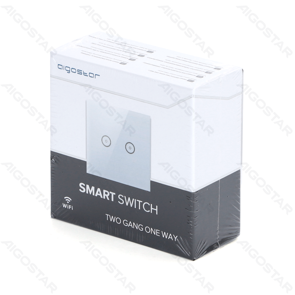 [S20201QYF] Aigostar WiFi Slimme dubbele schakelaar met één lichtpunt