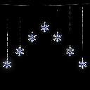 Guirlande Lumineuse Rideau Plate Basse Tension en V Inversé, Flocon de Neige, Blanc Froid, 1.2*1m 7 bandes IP44, ntérieur&Extérieur