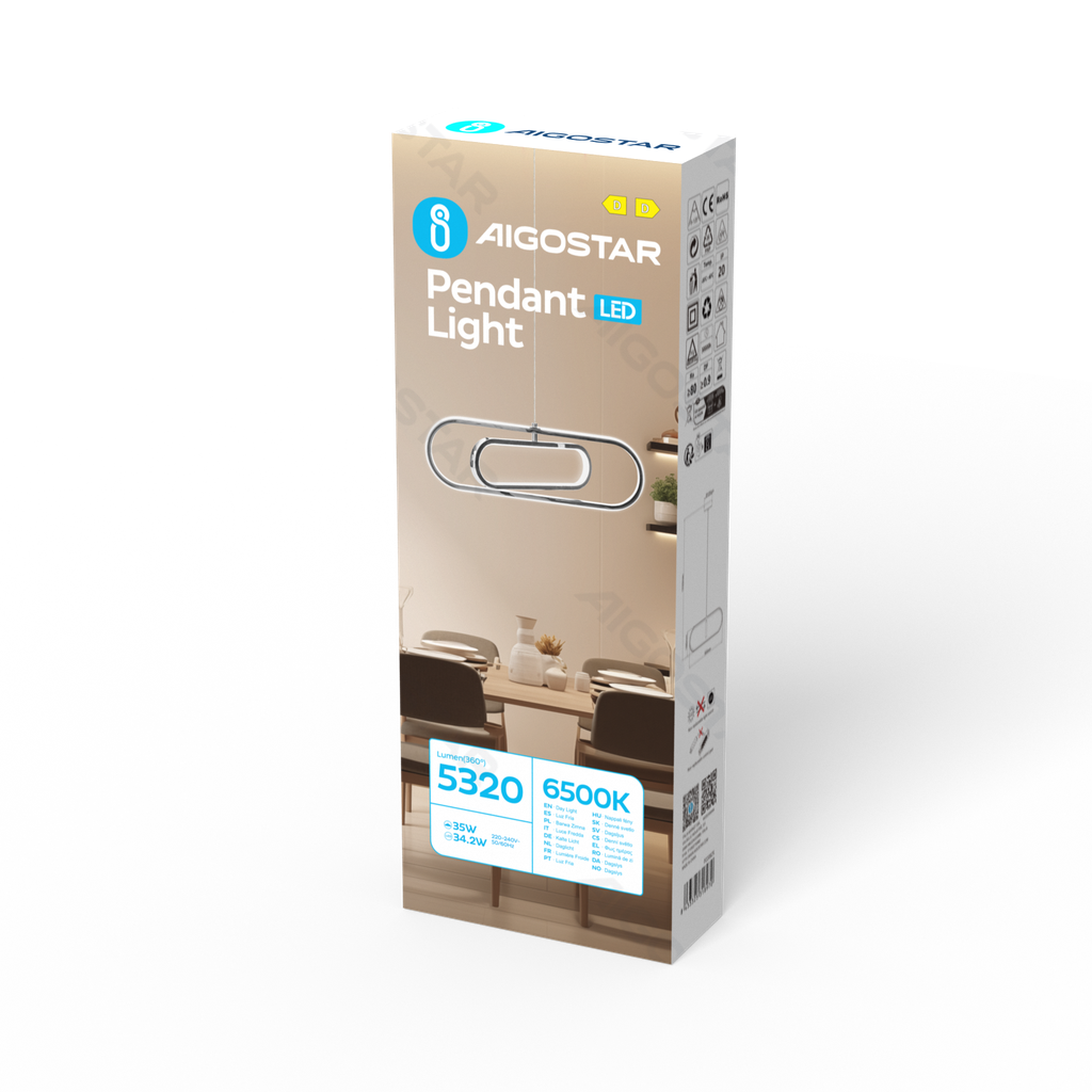 [B10305N83] Metalen en siliconen LED-hanglamp 35W 6500K