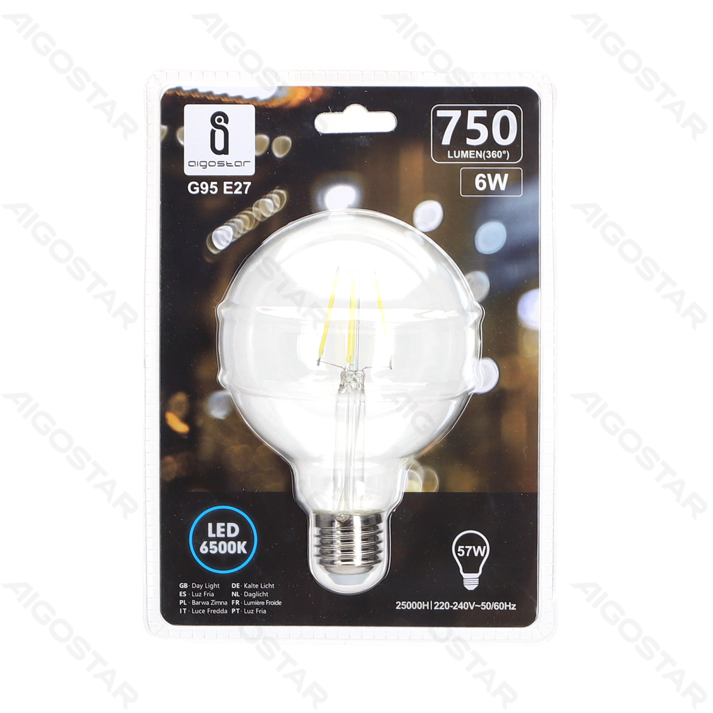 Ampoule LED (Transparente) G95 E27,6W