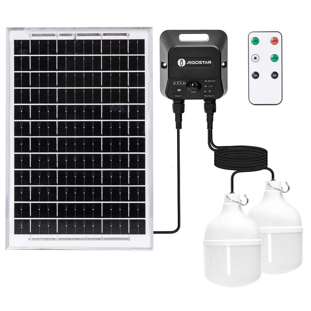 Solar bulb, energy storage box 35W*2 6500K Sensor