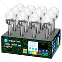 LED Solar Atmosphärische Rasenleuchte Edelstahl Rissige Kugel mit Pfahl RGB