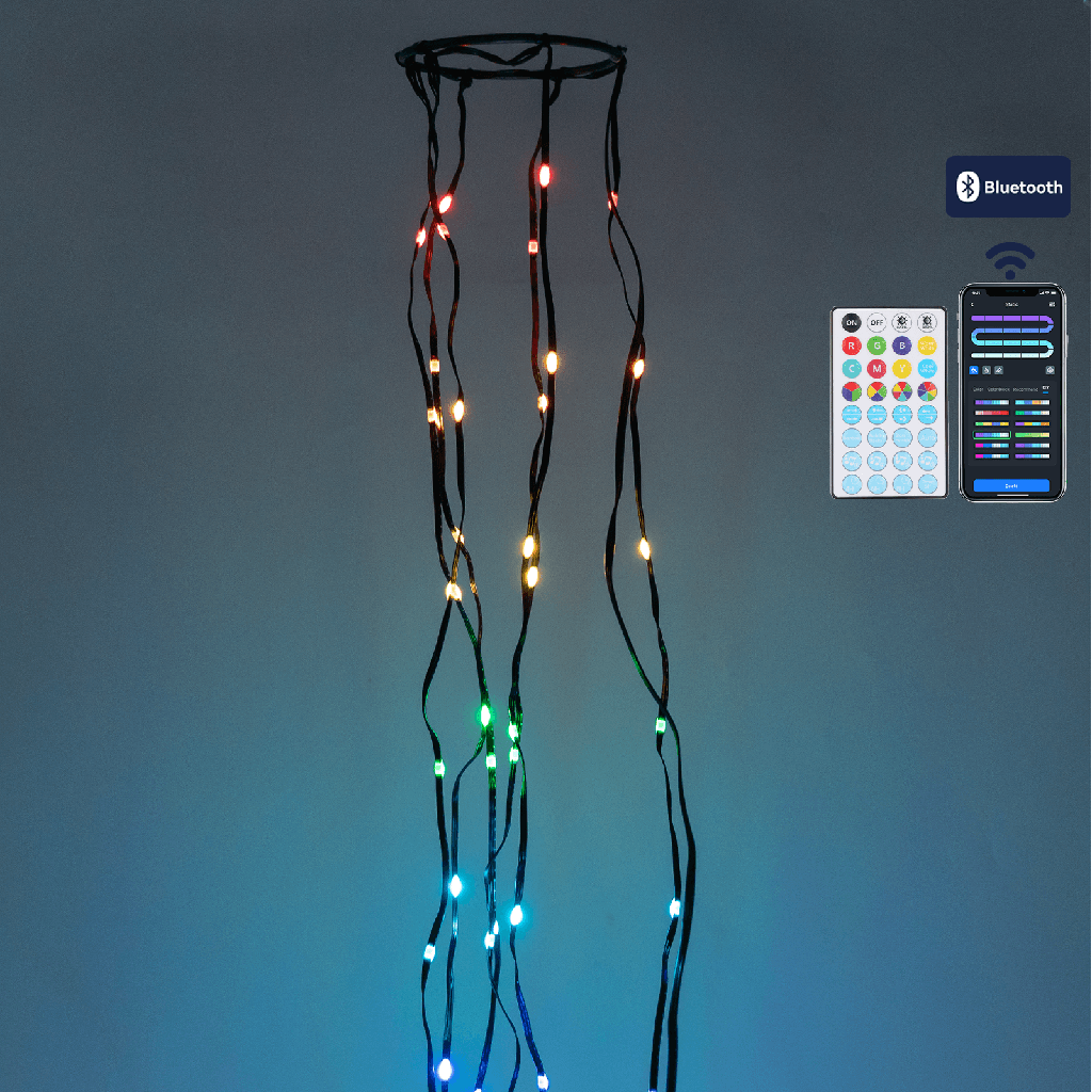 Bluetooth Laagspanning Boom Bedekking Lamp RGBIC 1,5m