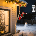 4AA Batterij Lichtsnoer Kerstman Trekkoord Warm Wit IP44 Binnen/Buiten