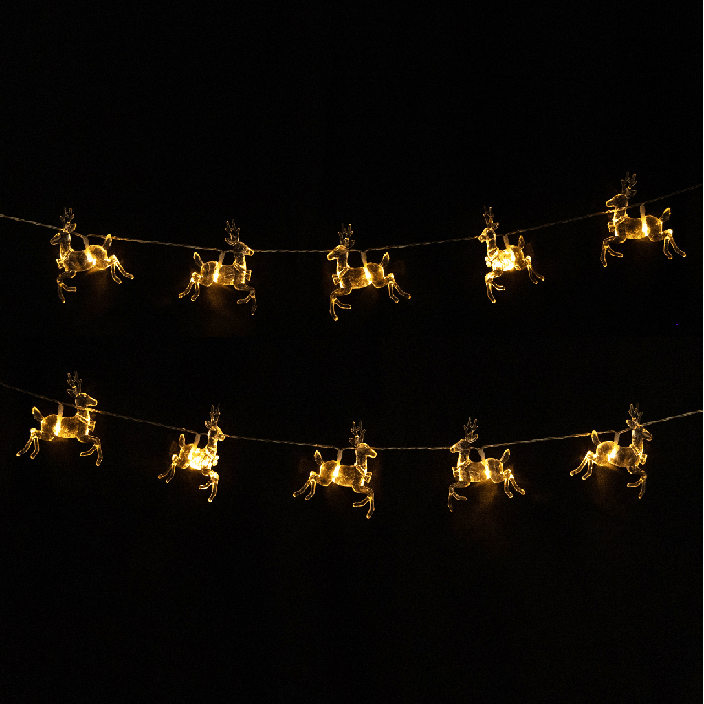 Lichtstrook met herthangertjes 3AA-batterij Warm wit 3m IP20 Binnen