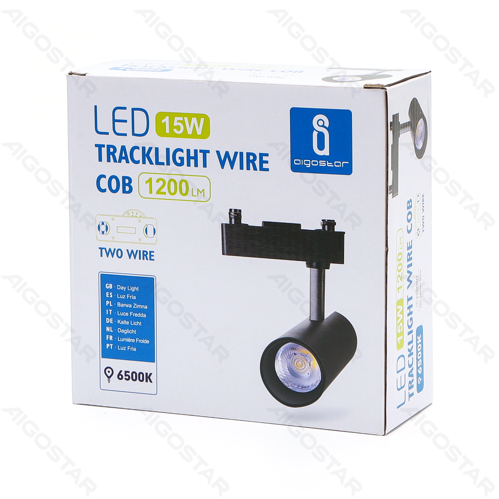 [B10403QKO] Rail d'éclairage LED Bifilaire Noir 15W