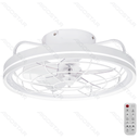Ceiling Fan with Light, 19.5 Inches, 5 Blades, 6 Speeds, White