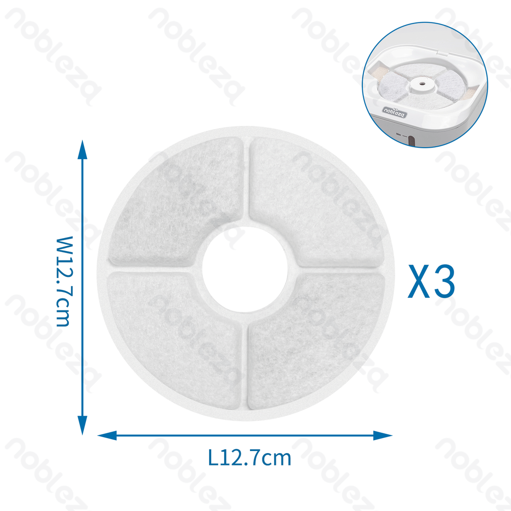 [S40101N35] Fontaine à eau intelligente pour animaux de compagnie avec filtre, L 12,7 × l 12,7 cm, blanche