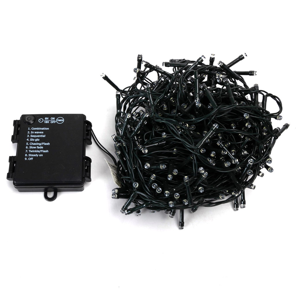 [B10303KW7] 4AA Batterie Lichterkette, Warmes weiß, 20m, IP44, Innenbereich&Außenbereich