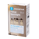 Metalen spot met verstelbare hoek viervoudig zwart E14